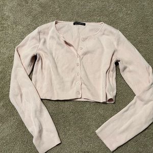 Pink button up sweater